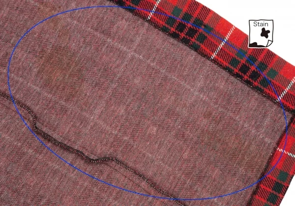 トリココムデギャルソンtricot COMME des GARCONSコットンタータンチェック前開きスカート 赤緑M K-119901_010