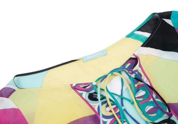 エミリオプッチEMILIO PUCCI カラープリントレースアップトップス