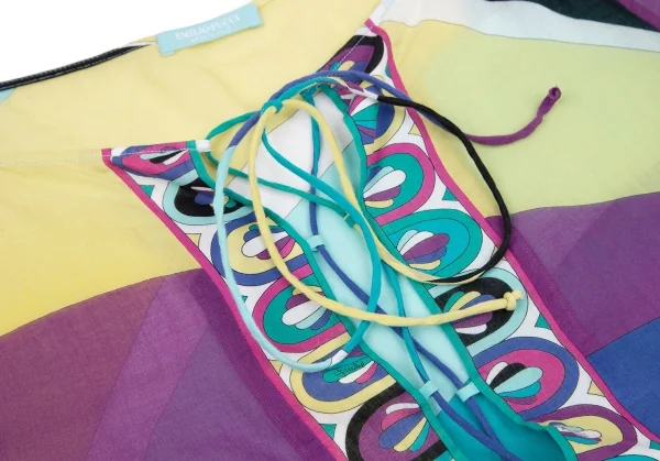 エミリオプッチEMILIO PUCCI カラープリントレースアップトップス