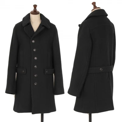 sunaokuwahara Wool Nylon Belt Design Coat