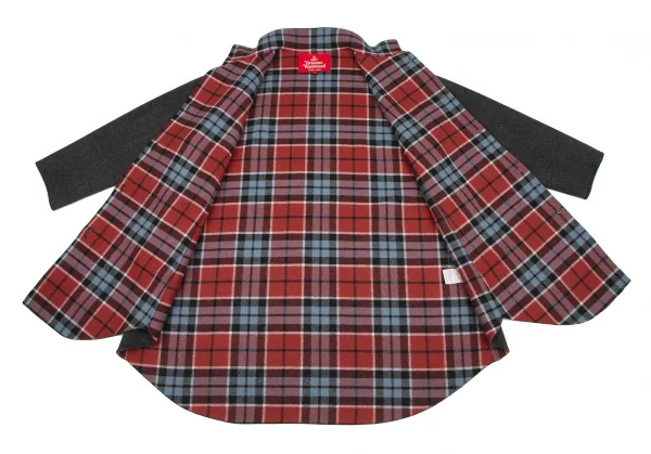 ヴィヴィアンウエストウッド レッドレーベルVivienne Westwood Red Label ウールストール付きダブルフェイスコート チャコール00 K-119935_011