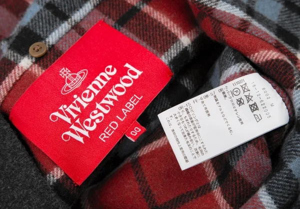 ヴィヴィアンウエストウッド レッドレーベルVivienne Westwood Red Label ウールストール付きダブルフェイスコート チャコール00 K-119935_017
