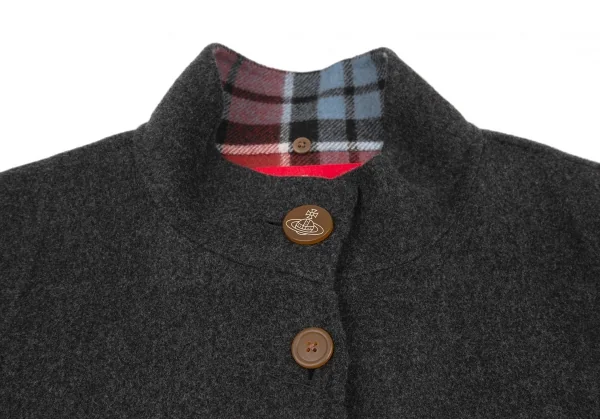 ヴィヴィアンウエストウッド レッドレーベルVivienne Westwood Red Label ウールストール付きダブルフェイスコート チャコール00 K-119935_008