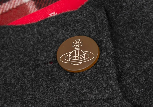 ヴィヴィアンウエストウッド レッドレーベルVivienne Westwood Red Label ウールストール付きダブルフェイスコート チャコール00 K-119935_009