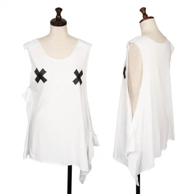 Vivienne Westwood ANGLOMANIA Cross Print Asymmetry Sleeveless Shirt