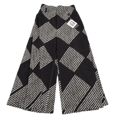 HOMME PLISSE ISSEY MIYAKE BASKET Printed Wide Pants