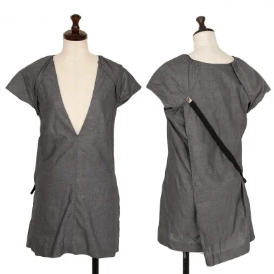 KRIS VAN ASSCHE Back Belted Design V-neck Top
