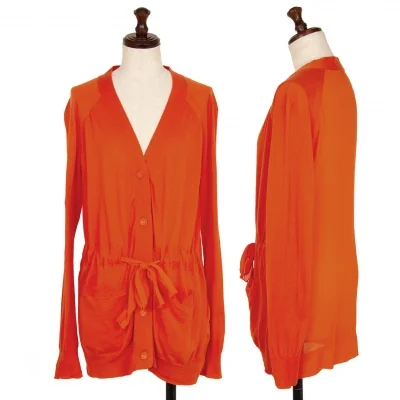 3.1 Phillip Lim Different Material Switching Drawstring Cardigan