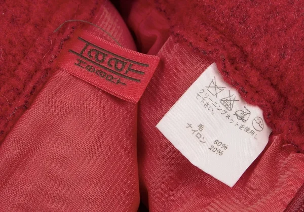 イッセイミヤケ ハートISSEY MIYAKE HaaT 圧縮ウールラップデザインスカート 赤2 K-120119_013