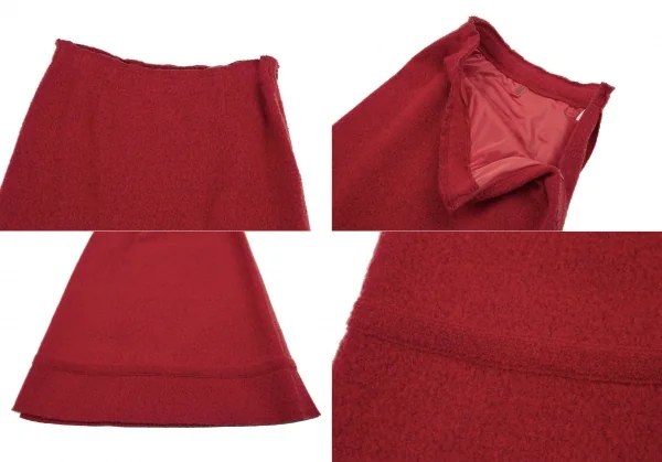 イッセイミヤケ ハートISSEY MIYAKE HaaT 圧縮ウールスタンドカラージャケットセットアップ 赤3・2 K-120120_014