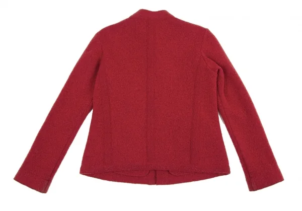 イッセイミヤケ ハートISSEY MIYAKE HaaT 圧縮ウールスタンドカラージャケットセットアップ 赤3・2 K-120120_008