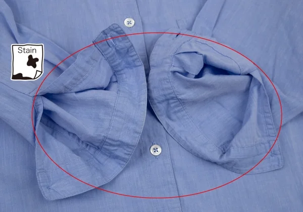 マーガレットハウエルMARGARET HOWELL コットンバンドカラーギャザーヨークシャツ 水色I K-120134_011