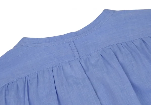 マーガレットハウエルMARGARET HOWELL コットンバンドカラーギャザーヨークシャツ 水色I K-120134_016