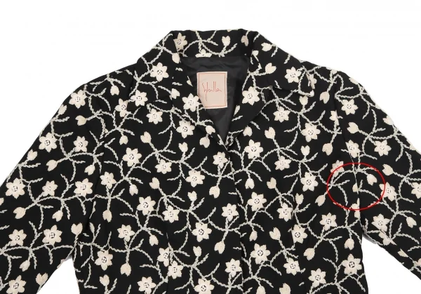 シビラSybilla ボタニカル刺繍7分袖ジャケット 黒ベージュL K-120216_003