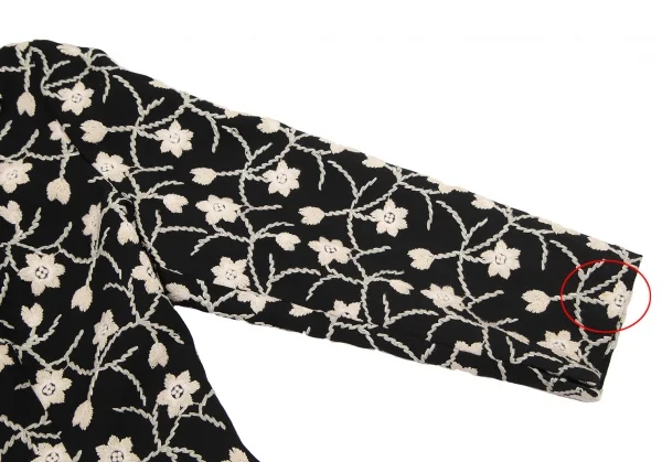 シビラSybilla ボタニカル刺繍7分袖ジャケット 黒ベージュL K-120216_006