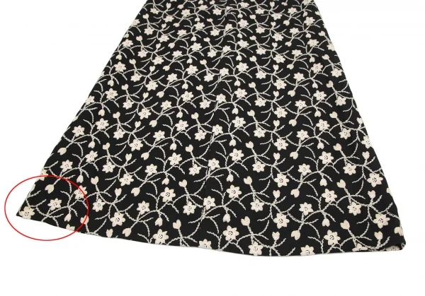 シビラSybilla ボタニカル刺繍フレアスカート 黒ベージュL K-120217_011