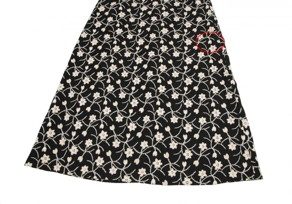 シビラSybilla ボタニカル刺繍フレアスカート 黒ベージュL K-120217_004