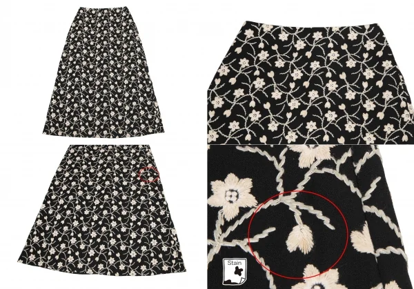 シビラSybilla ボタニカル刺繍セットアップスーツ 黒ベージュL K-120218_012