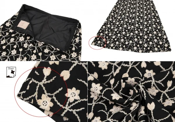 シビラSybilla ボタニカル刺繍セットアップスーツ 黒ベージュL K-120218_017