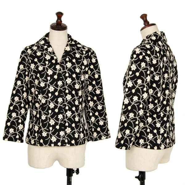 シビラSybilla ボタニカル刺繍セットアップスーツ 黒ベージュL K-120218_002