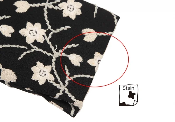 シビラSybilla ボタニカル刺繍セットアップスーツ 黒ベージュL K-120218_008