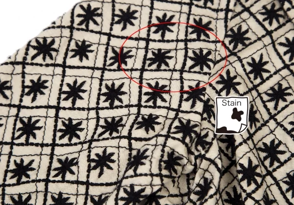 シビラSybilla フラワーチェック刺繍7分袖ジャケット ベージュ黒M K-120222_005