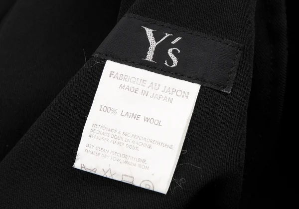 ワイズY's ウールギャバマオカラーノースリーブワンピース 黒M位 K-120232_012