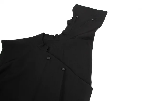 ワイズY's ウールギャバマオカラーノースリーブワンピース 黒M位 K-120232_005