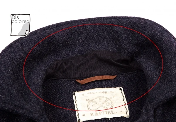 キャピタルKAPITAL ウールギャザースリーブ変形コート 紫XS K-120252_004