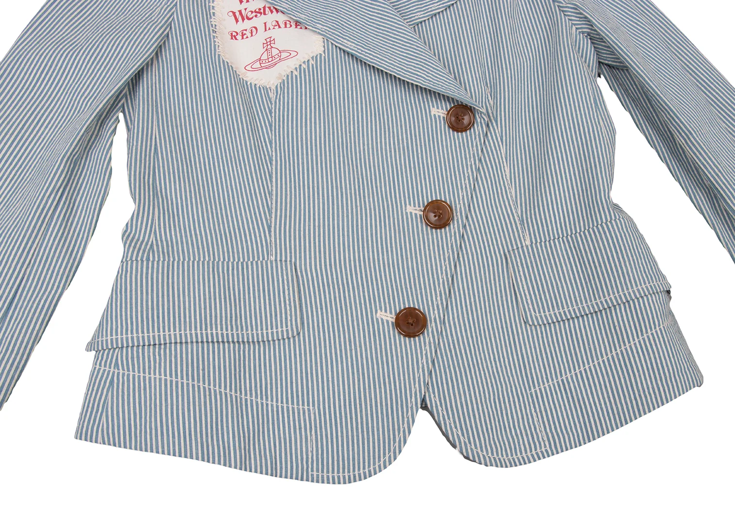 Vivienne Westwood Red Label Logo Patch Stripe Jacket Blue 2