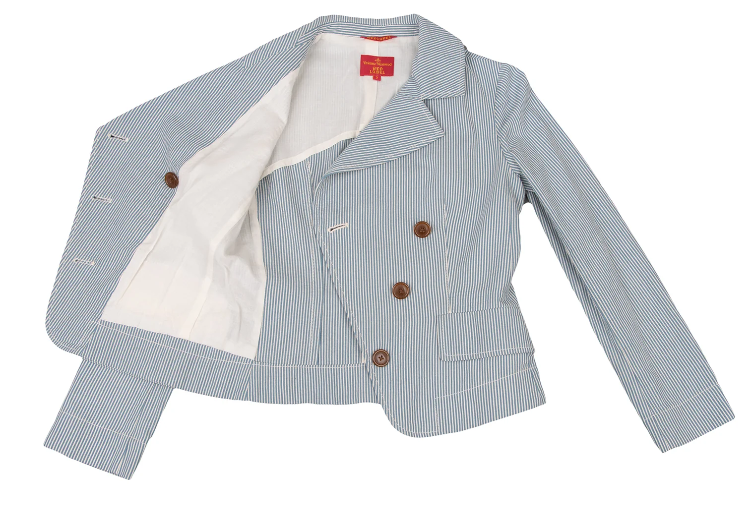 ☆Vivienne Westwood☆STRIPPED CASUAL ジャケット UNISEX Vivienne Westwood Red Label Logo Patch Stripe Jacket Blue 2