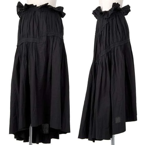 ヨーガンレール 膝丈 スカート 縮絨ウール ヨウジヤマモト ファムYohji Yamamoto femme 綿テープたたき