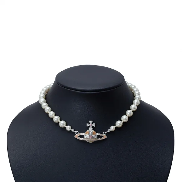 ヴィヴィアンウエストウッドVivienne Westwood バスレリーフパールチョーカーネックレス シルバー K-120391_001