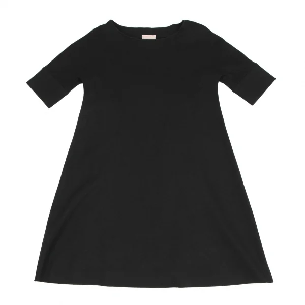 美品✨Sybilla シビラ タックロングワンピース 黒 M 伸縮性◎ シビラSybilla タックスリーブウールワンピース 黒M | DC