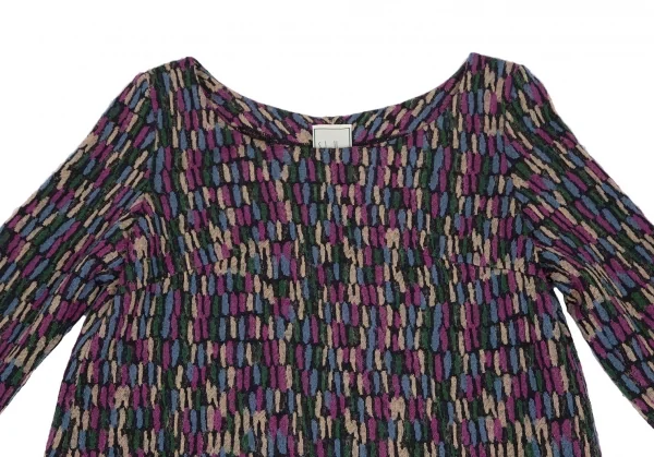 Sybilla Wool Colorful Woven Knit Dress K-120409_003