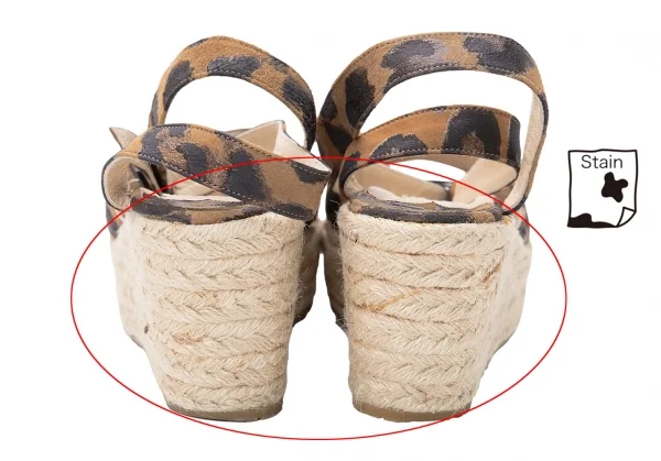 ジミーチュウJIMMY CHOO レオパードウェッジソールサンダル ブラウン黒37(24位) K-120500_013