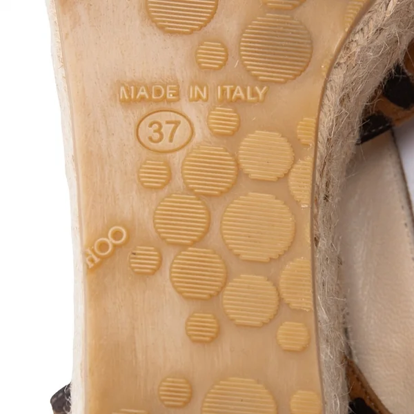 ジミーチュウJIMMY CHOO レオパードウェッジソールサンダル ブラウン黒37(24位) K-120500_016