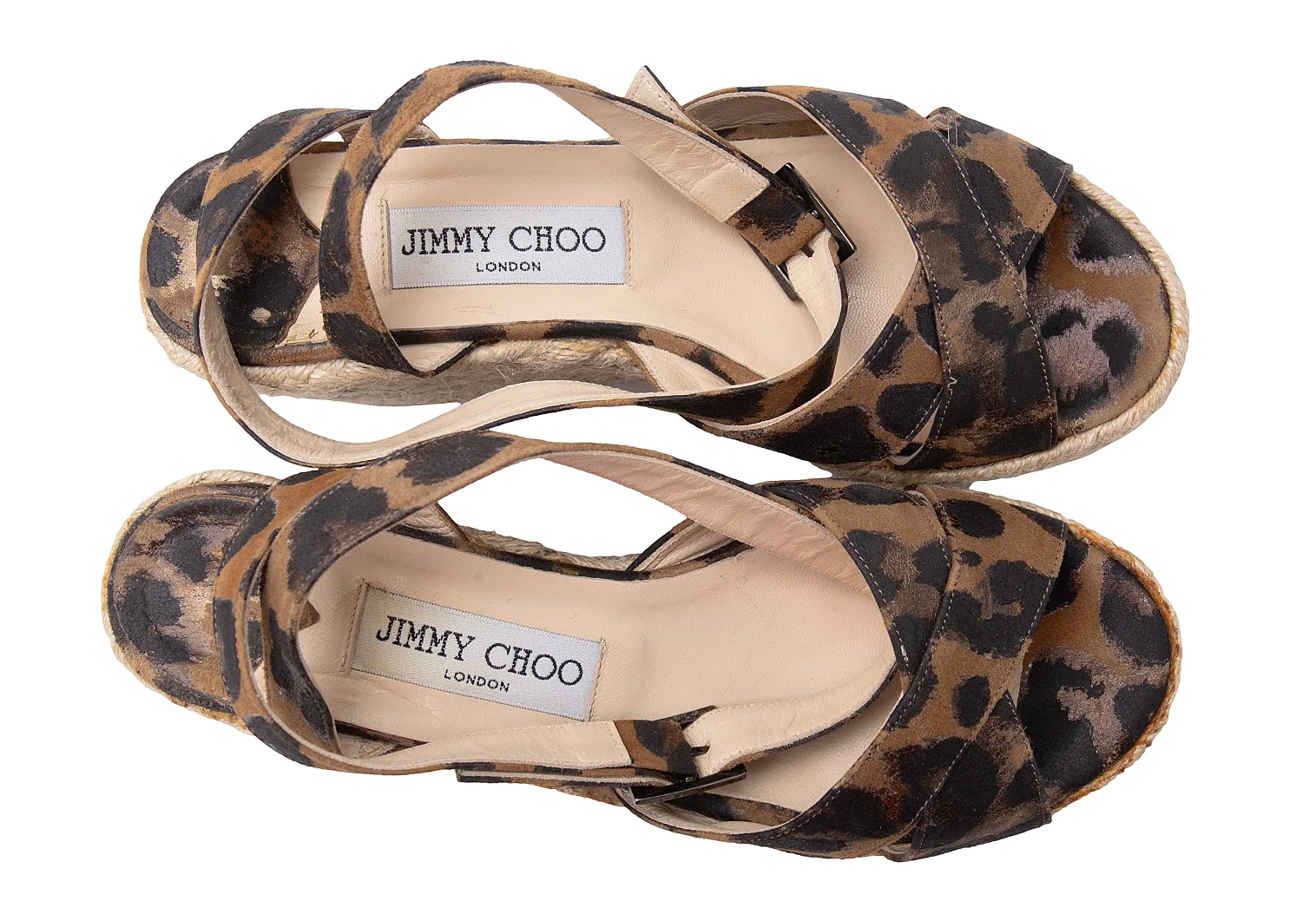 JIMMY CHOO ブラウンレザーサンダル 中古・古着通販】JIMMY CHOO (ジミーチュウ) レザーサンダル