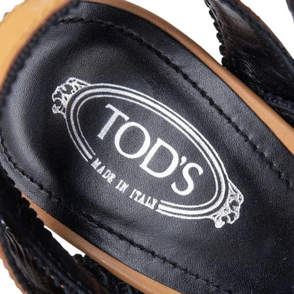 トッズTOD'S エナメルベルトストラップサンダル マスタード38(25位) K-120501_017