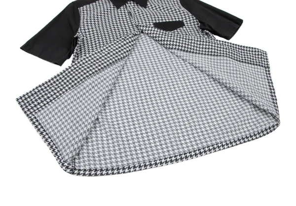 マックキュー アレキサンダーマックイーンMcQ Alexander McQUEEN 千鳥格子切替オープンカラーシャツ 白黒46 K-120532_011