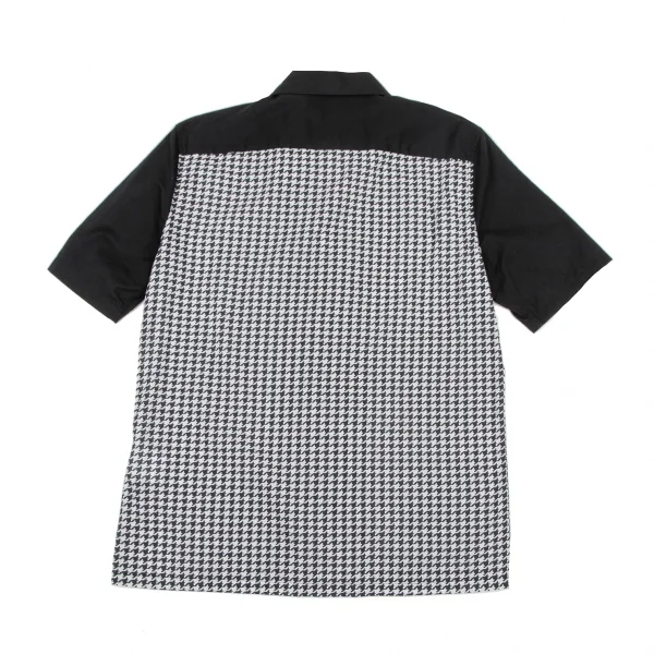 マックキュー アレキサンダーマックイーンMcQ Alexander McQUEEN 千鳥格子切替オープンカラーシャツ 白黒46 K-120532_012