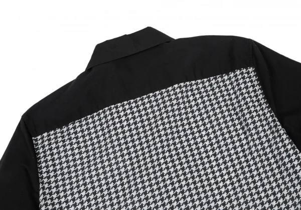 マックキュー アレキサンダーマックイーンMcQ Alexander McQUEEN 千鳥格子切替オープンカラーシャツ 白黒46 K-120532_013
