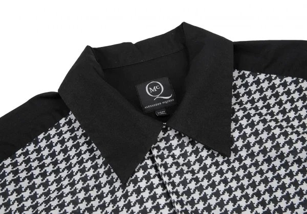 マックキュー アレキサンダーマックイーンMcQ Alexander McQUEEN 千鳥格子切替オープンカラーシャツ 白黒46 K-120532_004