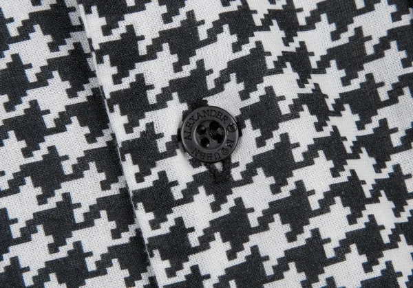 マックキュー アレキサンダーマックイーンMcQ Alexander McQUEEN 千鳥格子切替オープンカラーシャツ 白黒46 K-120532_005