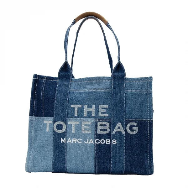 マークジェイコブスMARC JACOBS パッチワークデニムトートバッグ インディゴ K-120538_002