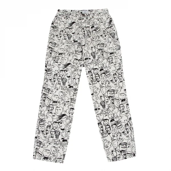 モスキーノ ジーンズMOSCHINO JEANS フェイスグラフィックテーパードパンツ 白黒26 K-120559_001