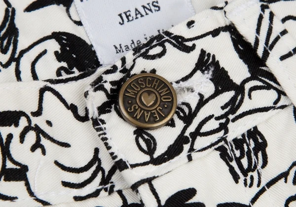 モスキーノ ジーンズMOSCHINO JEANS フェイスグラフィックテーパードパンツ 白黒26 K-120559_004