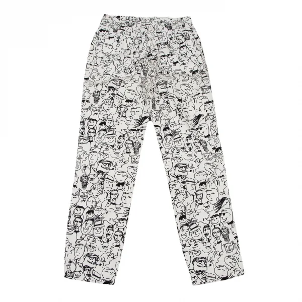 モスキーノ ジーンズMOSCHINO JEANS フェイスグラフィックテーパードパンツ 白黒26 K-120559_009
