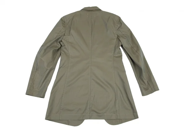 ローブドシャンブル コムデギャルソンrobe de chambre COMME des GARCONS 玉虫コットンポケットデザインロングジャケット 玉虫カーキS位 K-120628_012