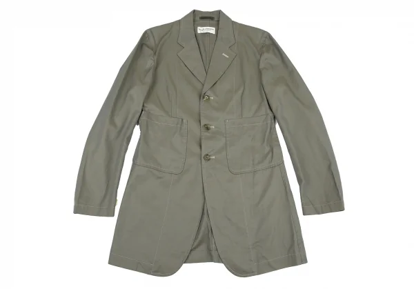 ローブドシャンブル コムデギャルソンrobe de chambre COMME des GARCONS 玉虫コットンポケットデザインロングジャケット 玉虫カーキS位 K-120628_002